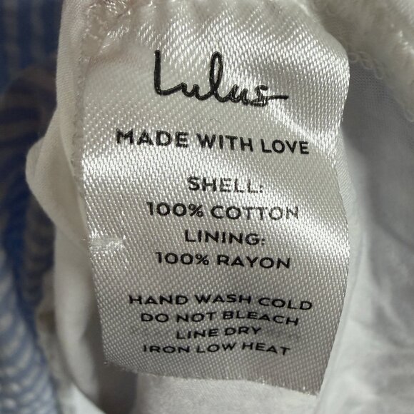 Lulu’s Adorable Impression White and Blue Midi Dress With Pockets Size M Medium - Picture 6 of 8